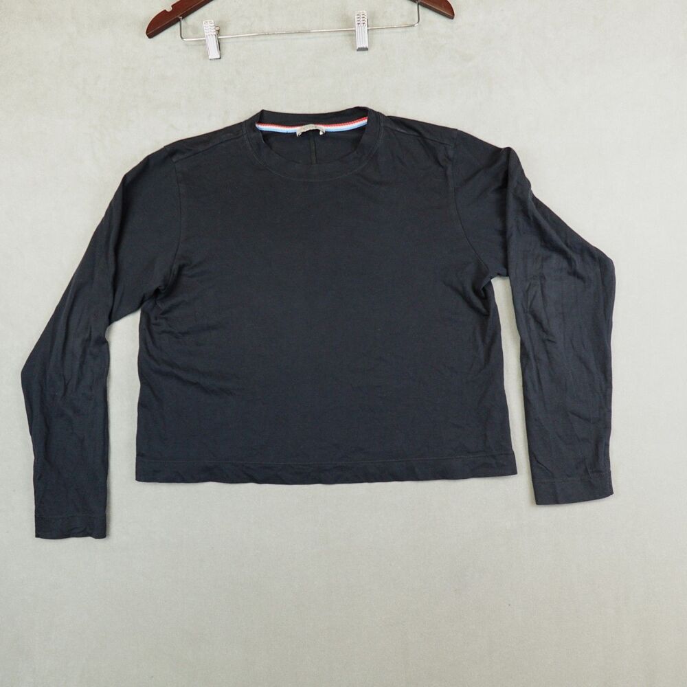 AYR Early Morning Tee Long Sleeve Relax Fit 100% Cotton Black Size Medium Shirt